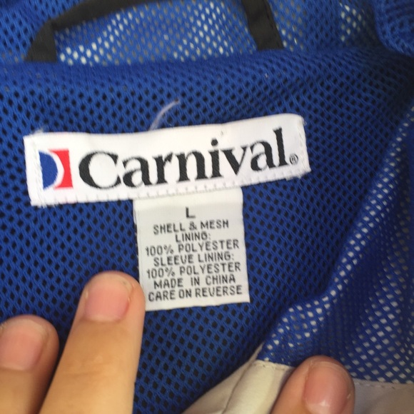 CARNIVAL Cruise line Wind Breaker Logo Zip Jacket - Picture 11 of 11